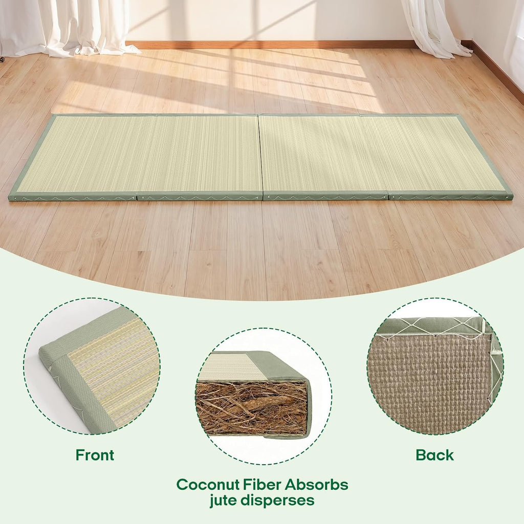 ZonLi Japanese Tatami Mat, Foldable Floor Sleeping Pad Futon Mattress