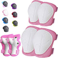 Kids/Youth Knee Pads Elbow Pads for 3-14Years Boys Girls 6 in 1 Kids Protective Gear Set Adjustable for Skating Cycling Bike Rollerblading Scooter Roller Skates