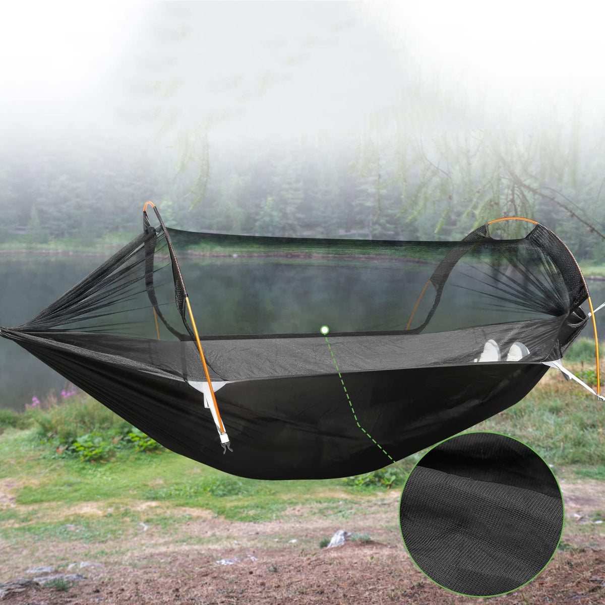 WintMing Hammock with Mosquito Net and Rain Fly Cover 3 in 1 Camping Hammock Tent 440lbs Load