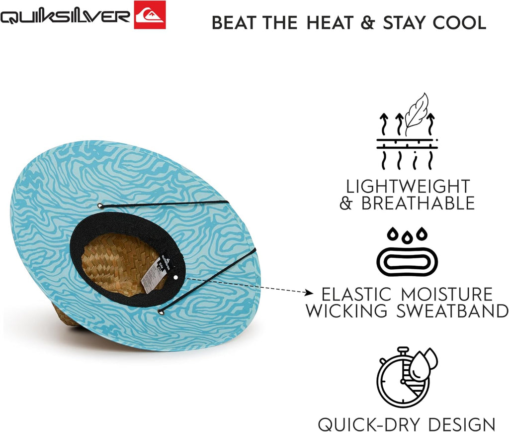 Quiksilver Men's Wide Brim Outdoor Lifeguard Straw Sun Hat