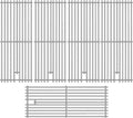 5 Pack 9mm Cooking Grids for Bull Grill Grate Replacement Parts,5 Pack Cooking Grids for Bull 57569, Bull 57568,for 5 Burner Brahma Lion Premium 40-Inch Grills L90000 90000Grill Grates