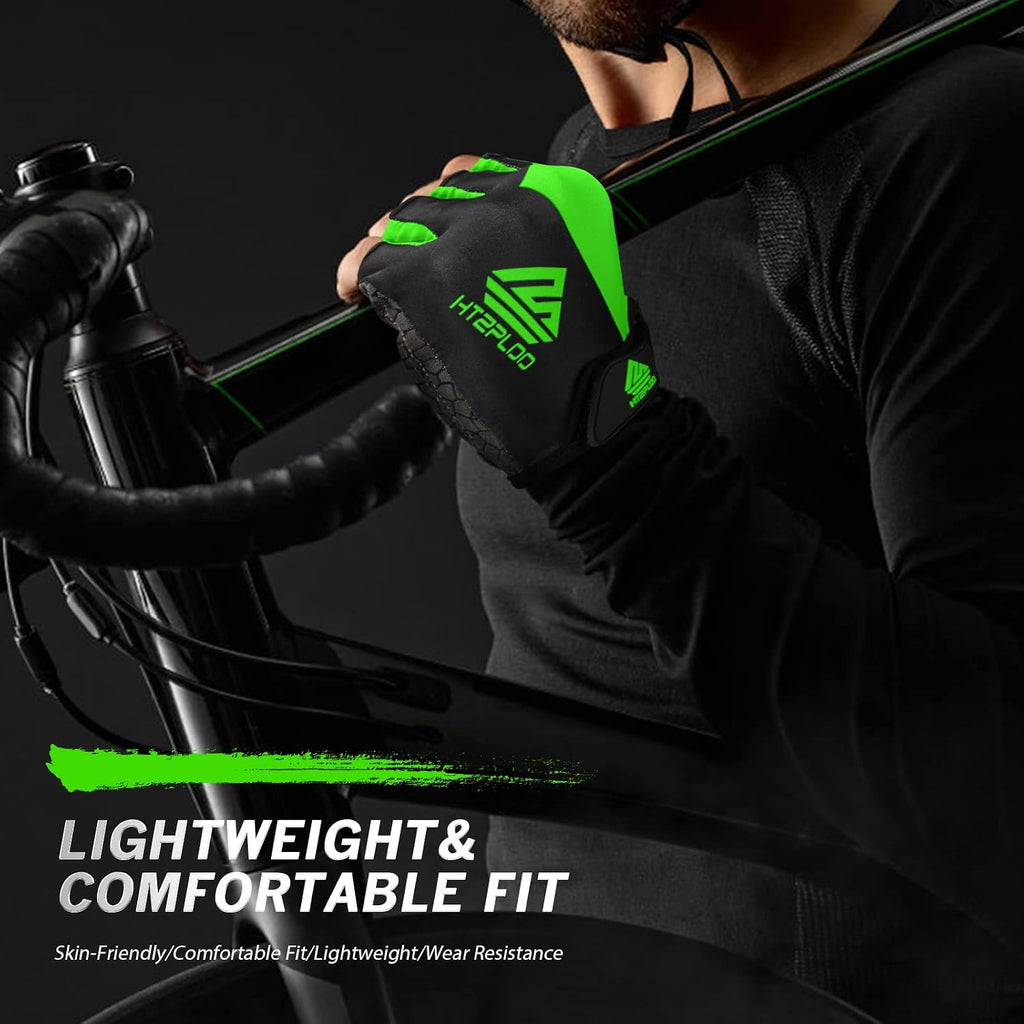 Bike Gloves Cycling Gloves Biking Gloves Bicycle Gloves for Men Women with Anti-Slip Shock-Absorbing Pad,Light Weight Half Finger Gloves for Cycling Workout Training Outdoor