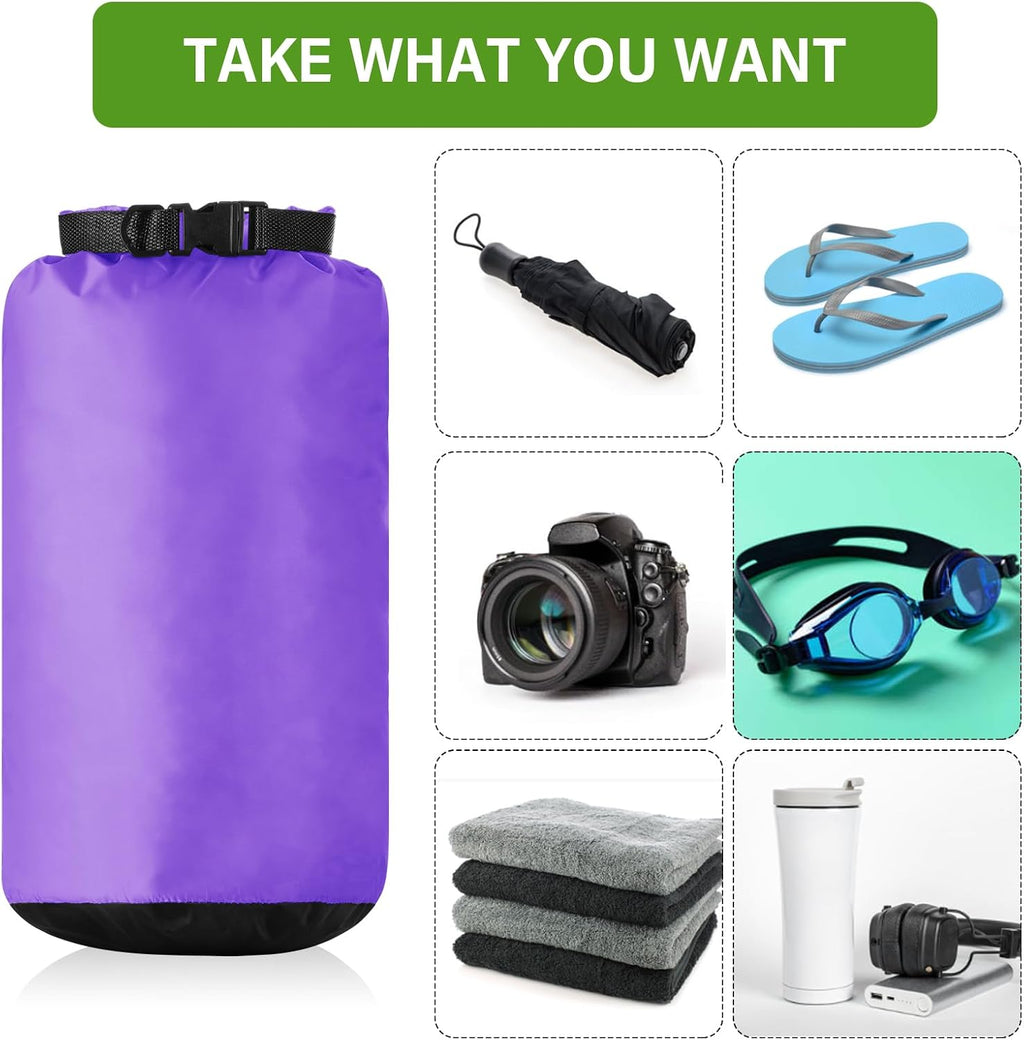 6 Pcs Waterproof Dry Bag Set for Kayaking & Camping,Fluorescent