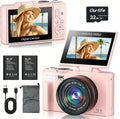 Ourlife 5K Digital Camera for Photography with Flip Screen,Pink Camera