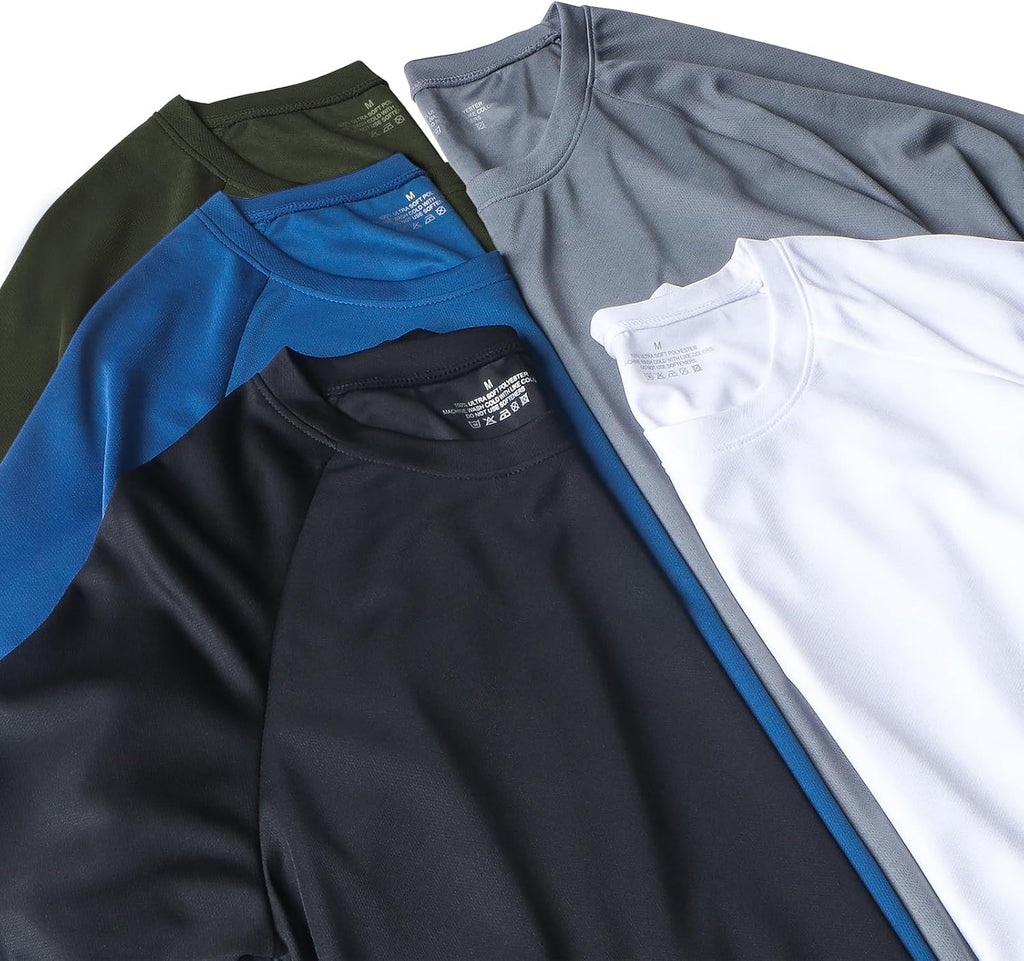 HovSiyla 1/5 Pack Running Shirts Men Sport Tops Dry Fit Gym Wicking Athletic T Shirts Breathable Cool Workout Shirts