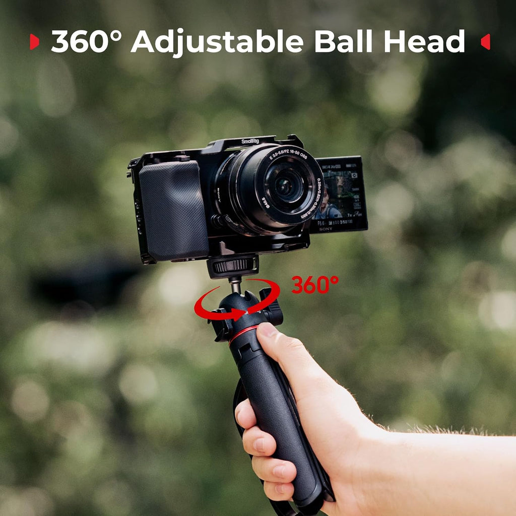 SMALLRIG Small Camera Tripod Selfie Stick, Extendable 8"-15" Mini Tripod