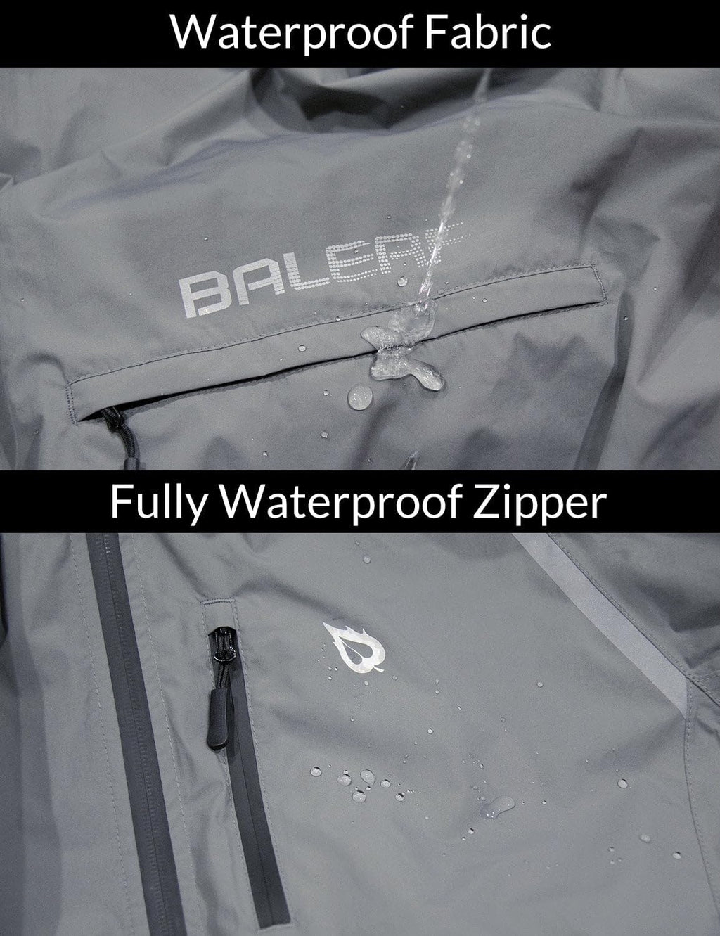 baleaf Men's Rain Jacket Waterproof Hood Lightweight Reflective Packable