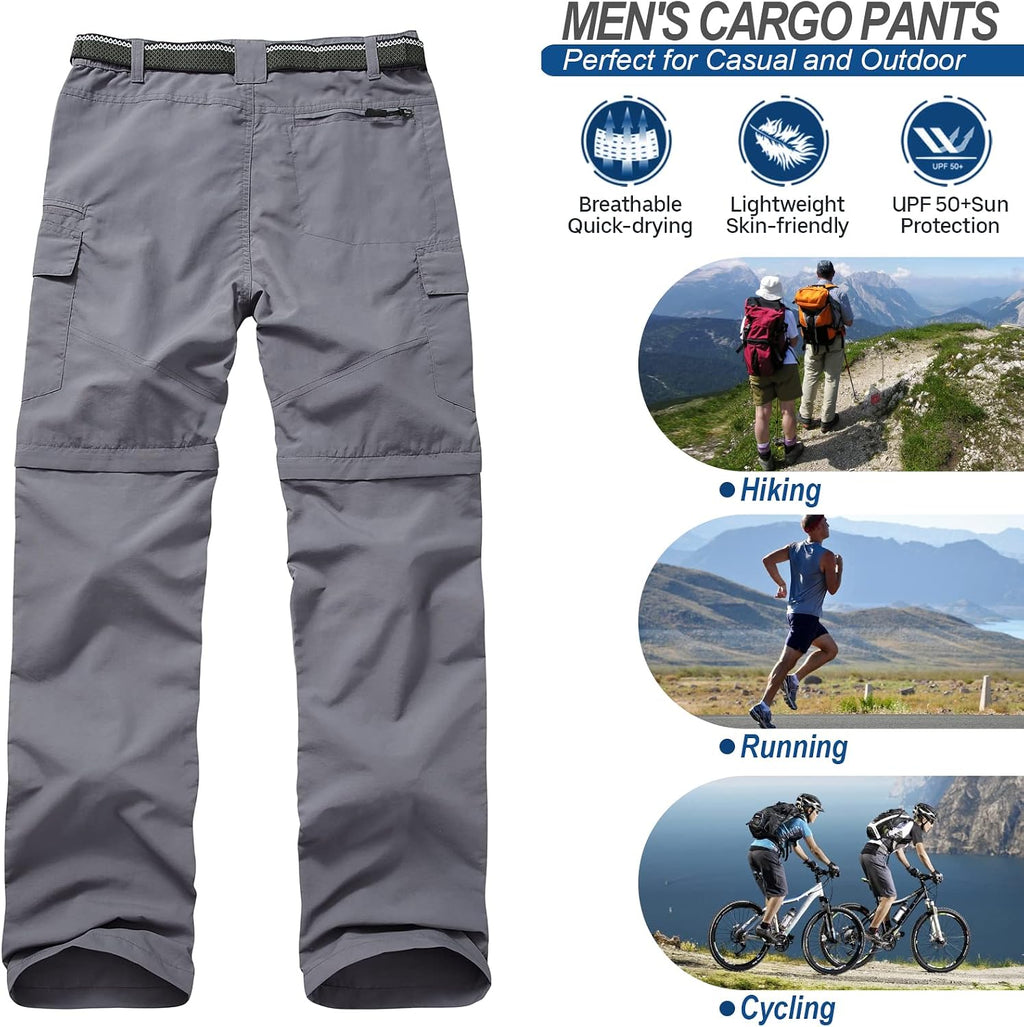linlon Boy Scout Pants Hiking Mens Convertible Zip Off Safari Fishing