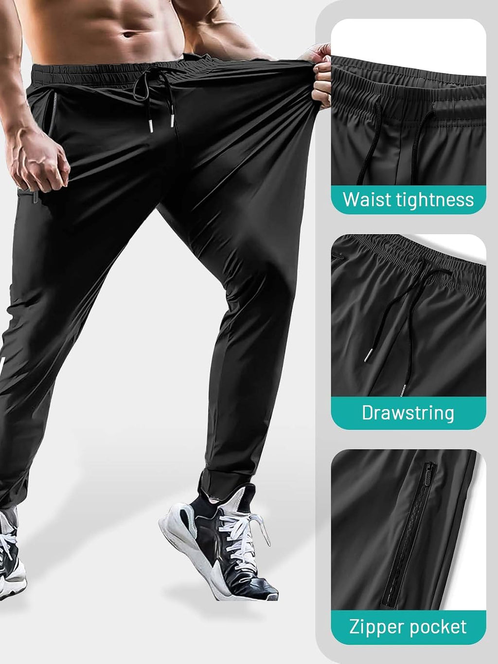 Hidkat Men's Hiking Pants Quick-Dry Lightweight Sweatpants