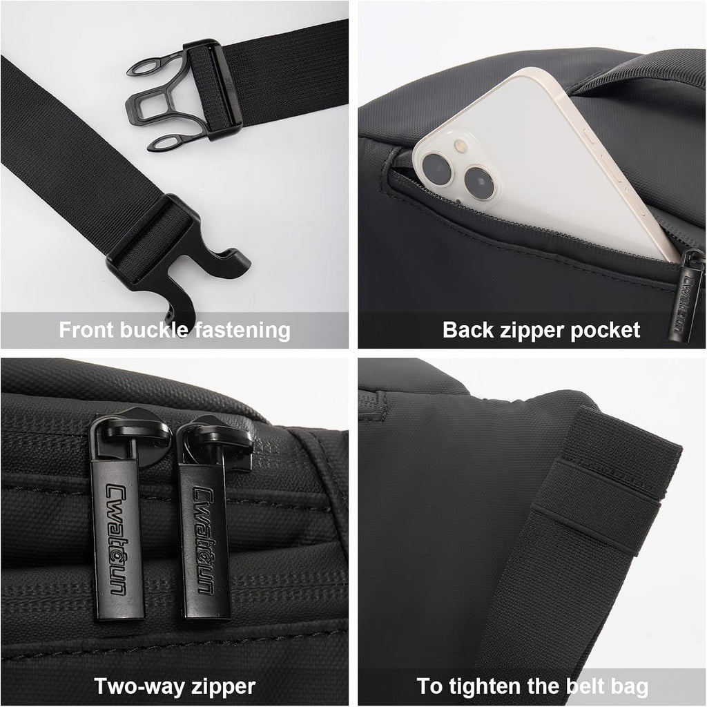 Cwatcun 3-in-1 Camera Waist Bag, Compact Crossbody Fanny Pack for DSLR