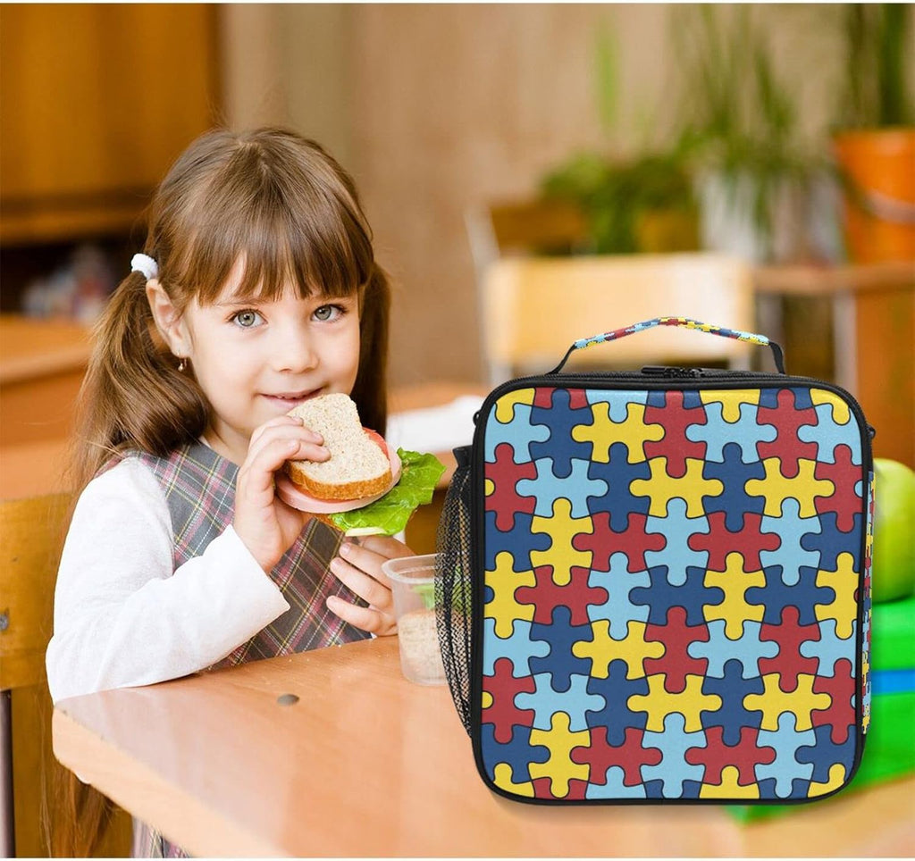 Autism Awareness Lunch Box Insulated Lunch Bag Cooler Tote Bag