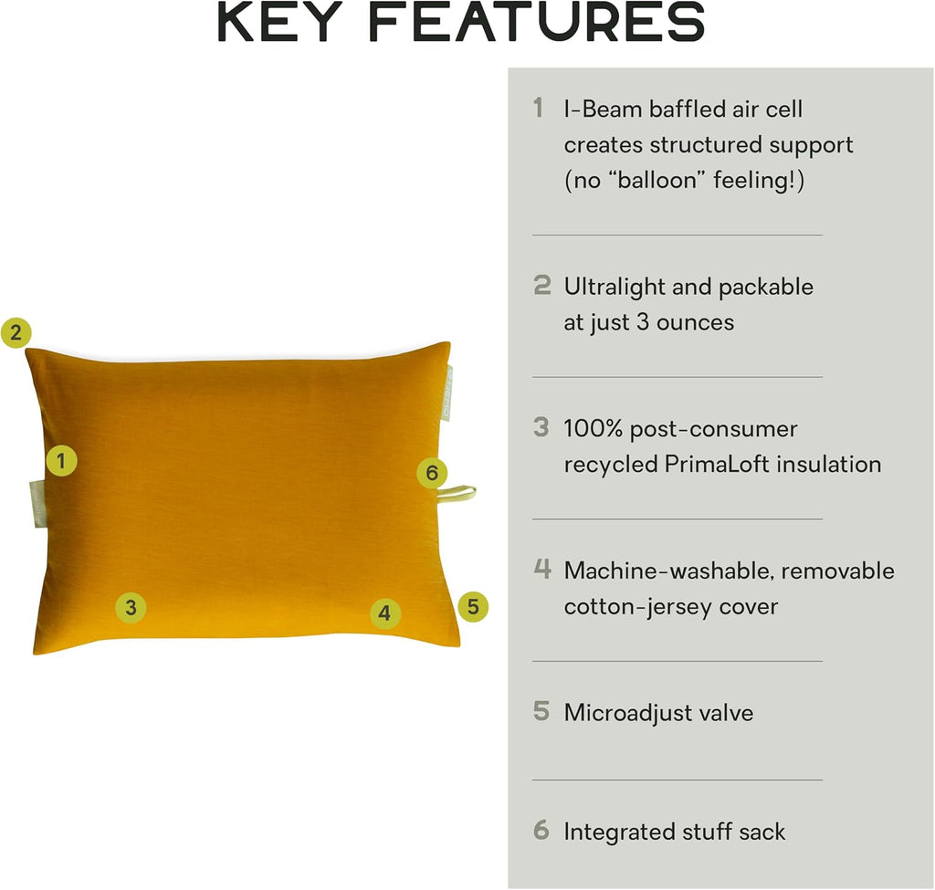 NEMO Equipment Fillo Elite Camping Pillow - Mango/Citron