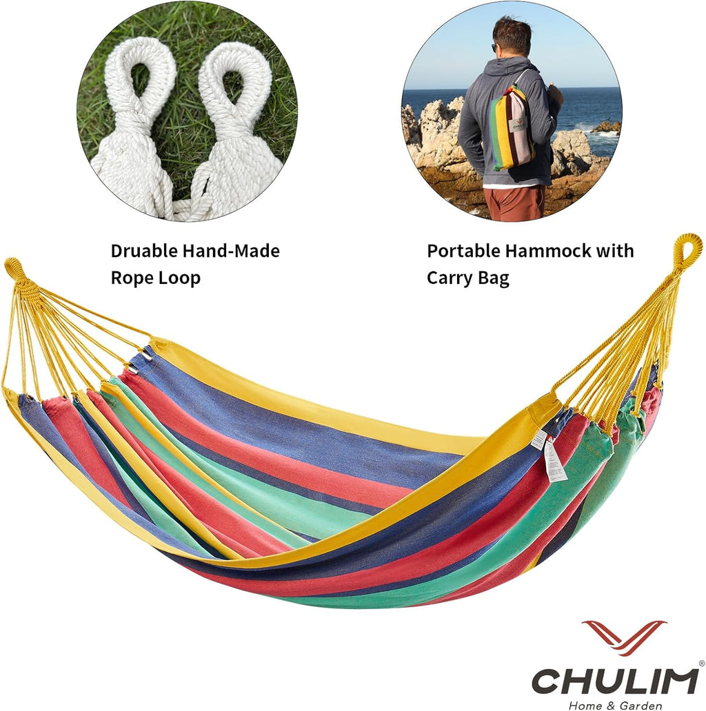 Brazilian Double Hammock with Tree Straps, Extra Large, 450 lbs Capacity