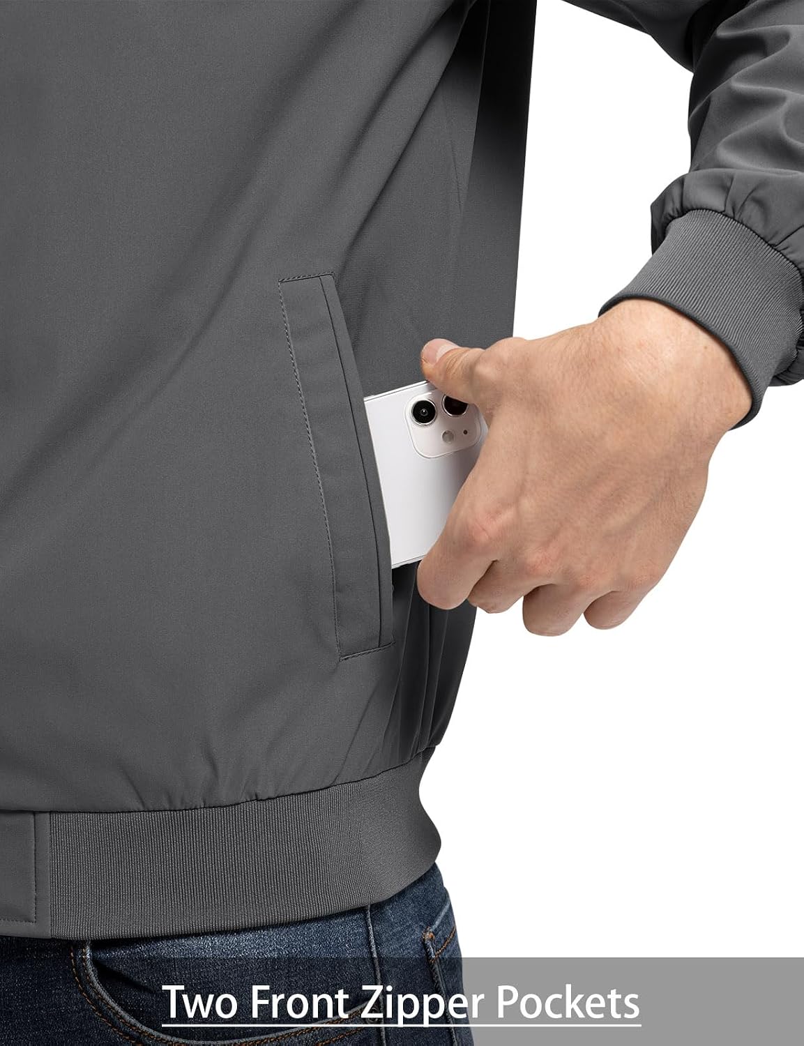 TBMPOY Men's Lightweight Jackets Casual Windbreaker Stylish Light Fall Spring Golf Work Dress Business