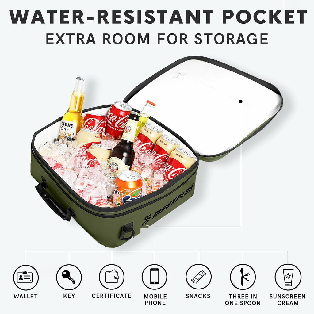 MORXPLOR Waterproof PVC Paddleboard Cooler Deck Bag - 12 Can Soft Insulated Cooler for Paddleboarding, Camping, Kayaking