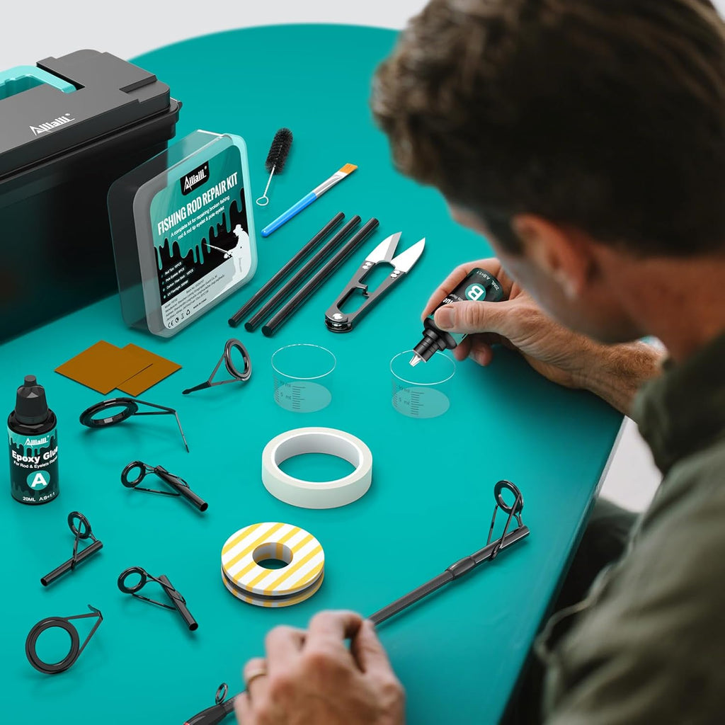 Fishing Rod Repair Kit - 3-in-1 Fishing Pole Complete Supplies Kit