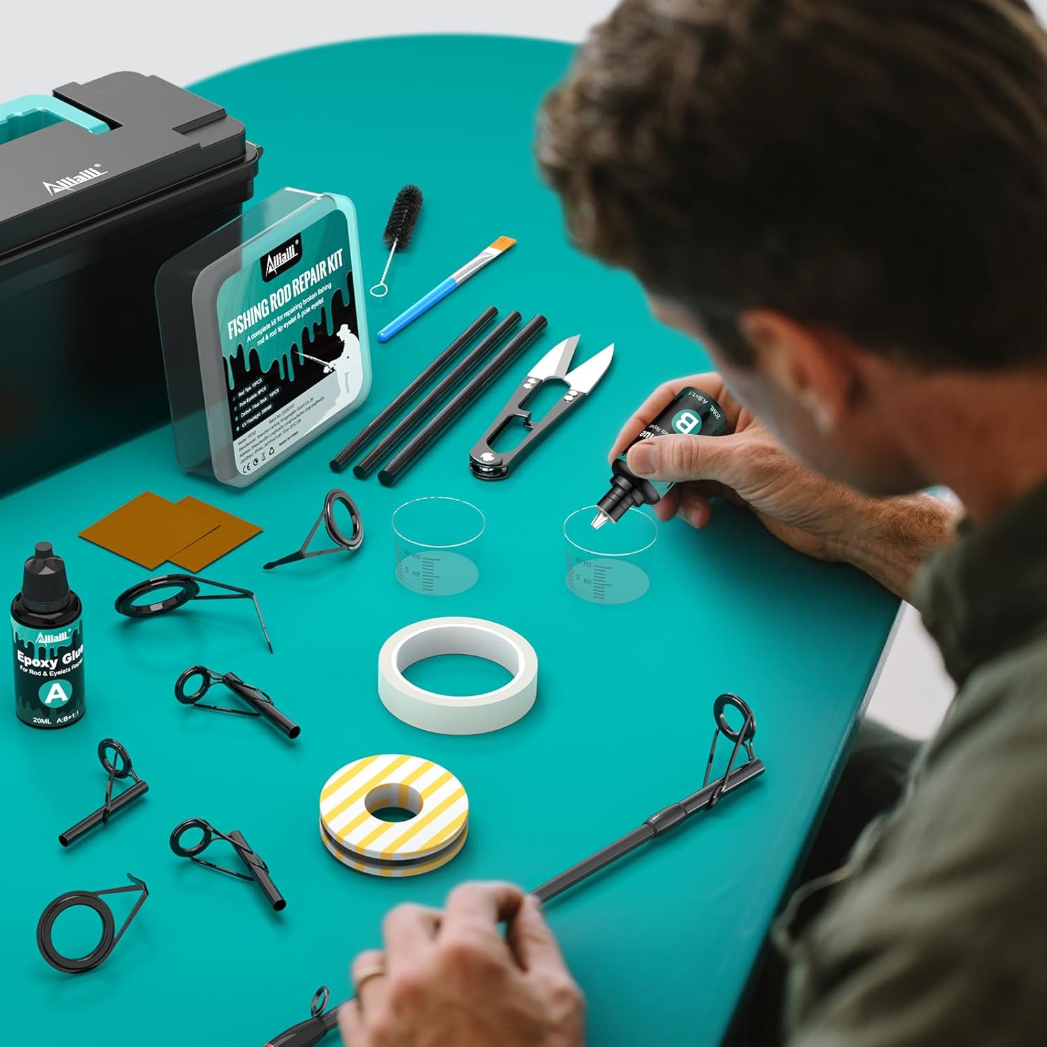 Fishing Rod Repair Kit - 3-in-1 Fishing Pole Complete Supplies Kit