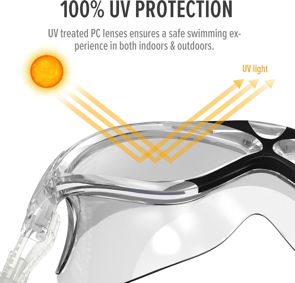 OutdoorMaster Swim Mask, Wide View Swim Goggles for Adult Men Women