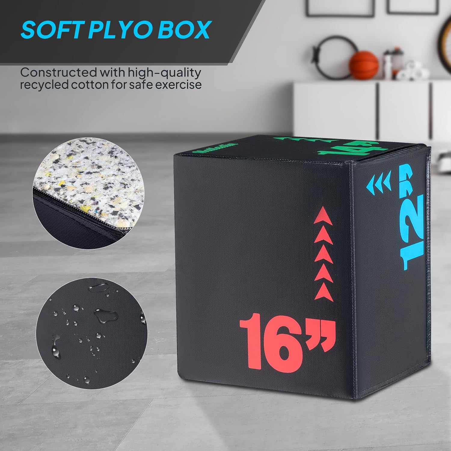 Matladin Heavy Foam Plyo Box, 3 in 1 Plyometric Jump Box for Home Gym Training, Jumping, Workout Exercise