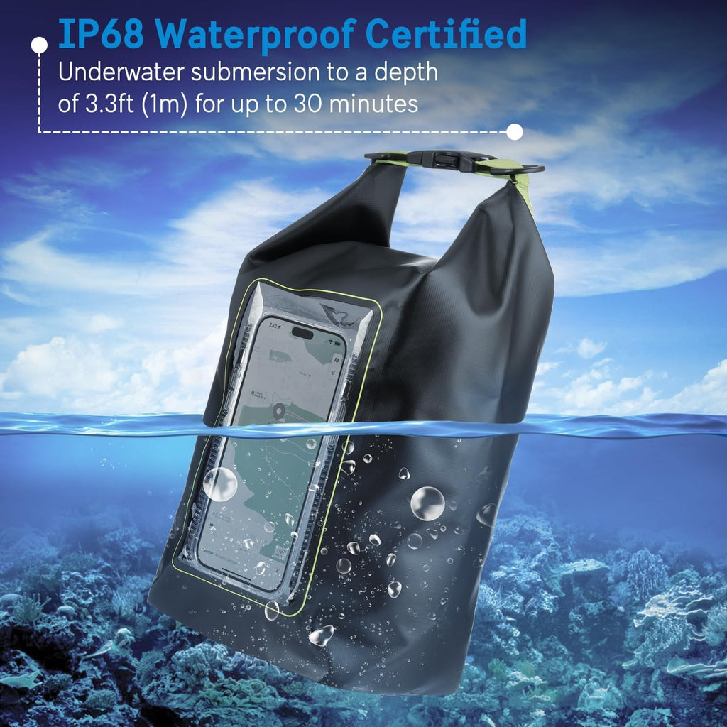 Pelican Marine IP68 Waterproof Dry Bag 5L w/Phone Pouch/Case - Black/Yellow