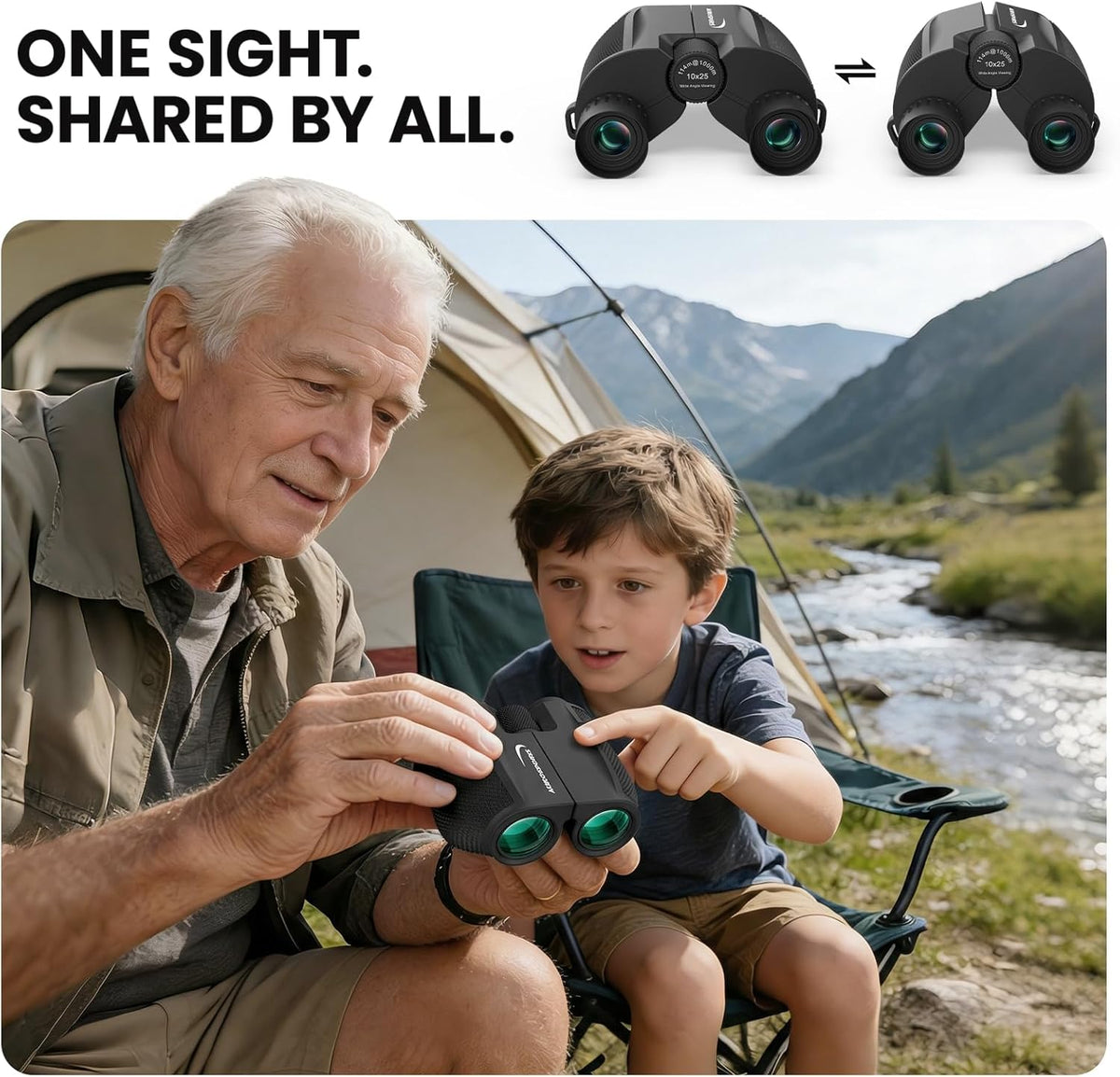 Aurosports 10x25 Compact Binoculars for Bird Watching, Cruise Ship, Travel