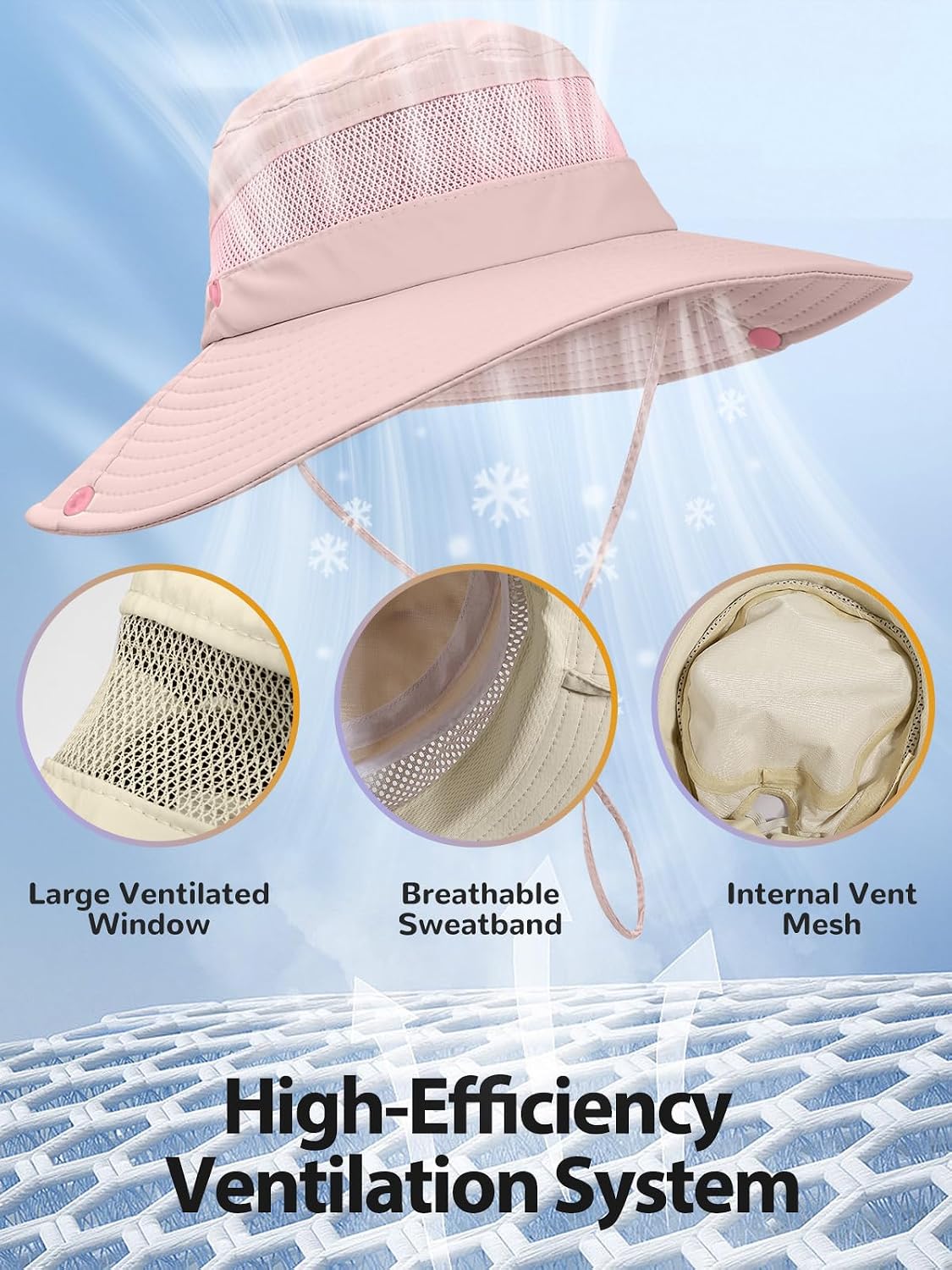 EW East Water Sun Beach Hat for Women, UPF50+ Waterproof with Ponytail Hole