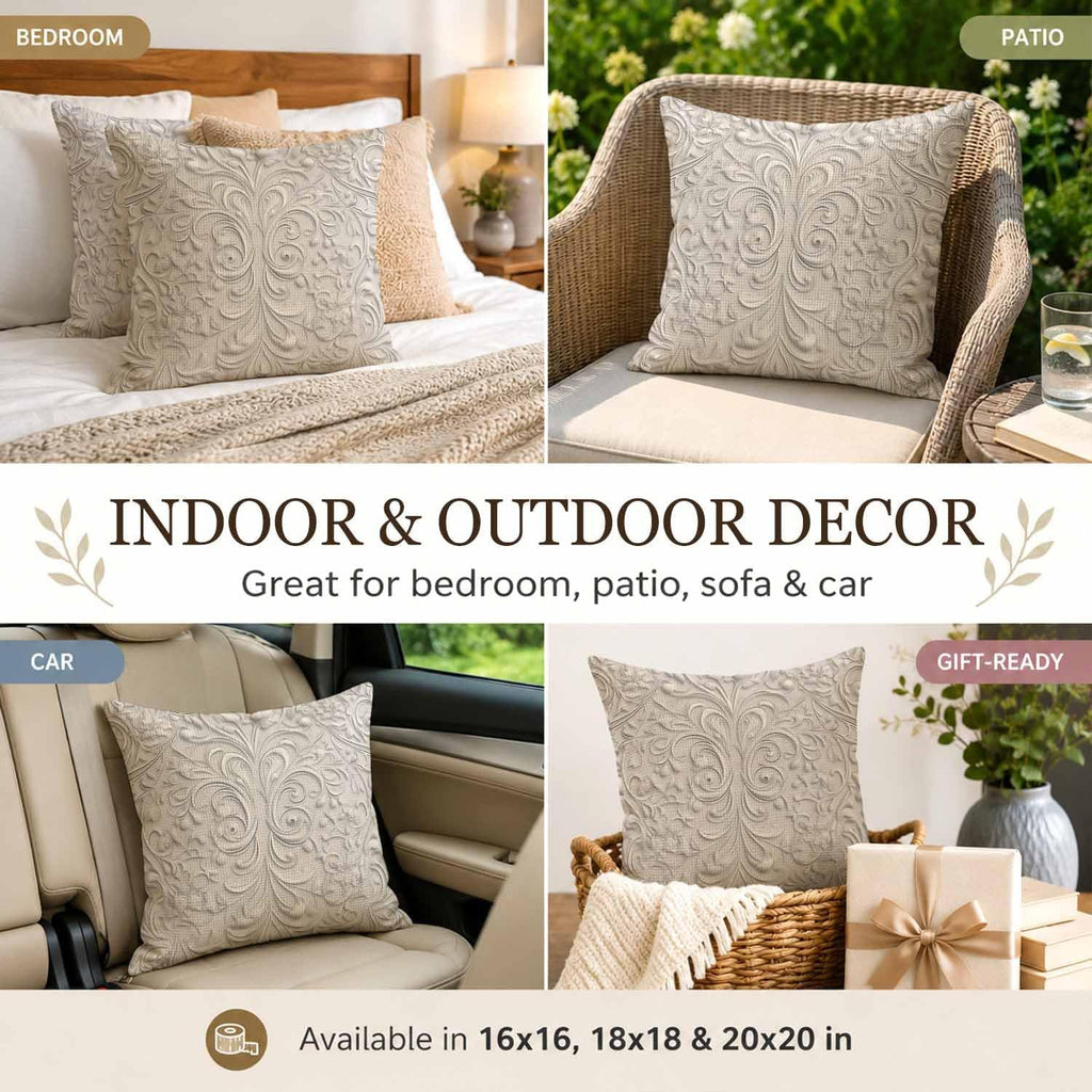 3D White Paper Throw Pillow Covers Set of 2 Retro Natural Leaves and Flowers Throw Pillow Covers Couch Square Pillowcases Cushion for Living Room Bedroom Sofa 18x18 Inch