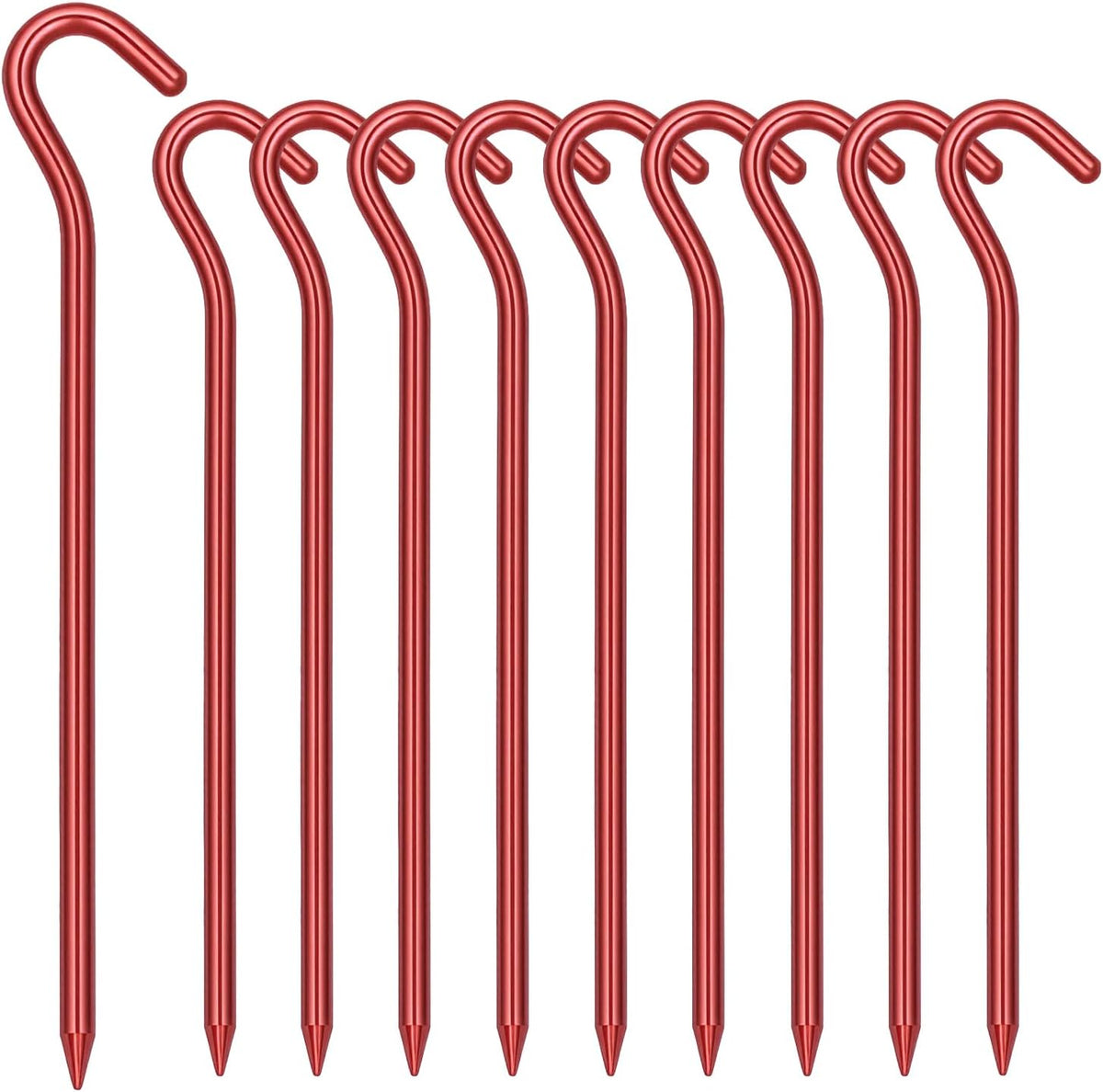 20 Pack Aluminum Tent Stakes - 7 Inch Lightweight Metal Ground Stakes Tent Pegs - Camping Hook Stakes for Tent, Rain Tarps, Canopies, Gardening, Inflatables and Outdoor Decorations