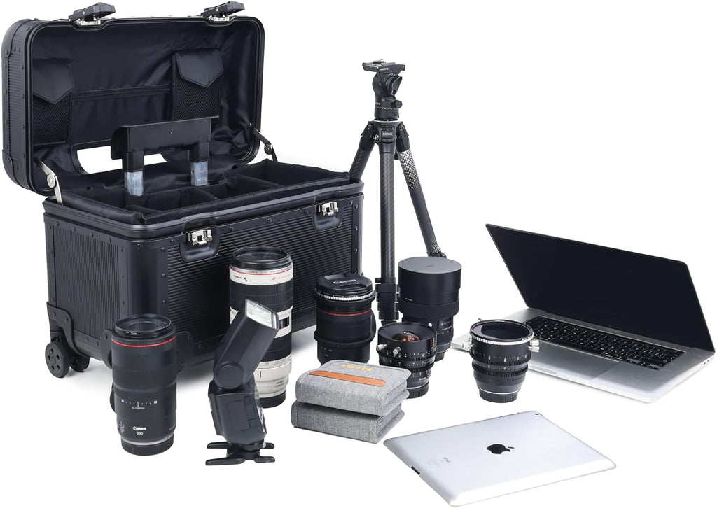 Full Aluminum Carry-On Rolling Camera Bag Case