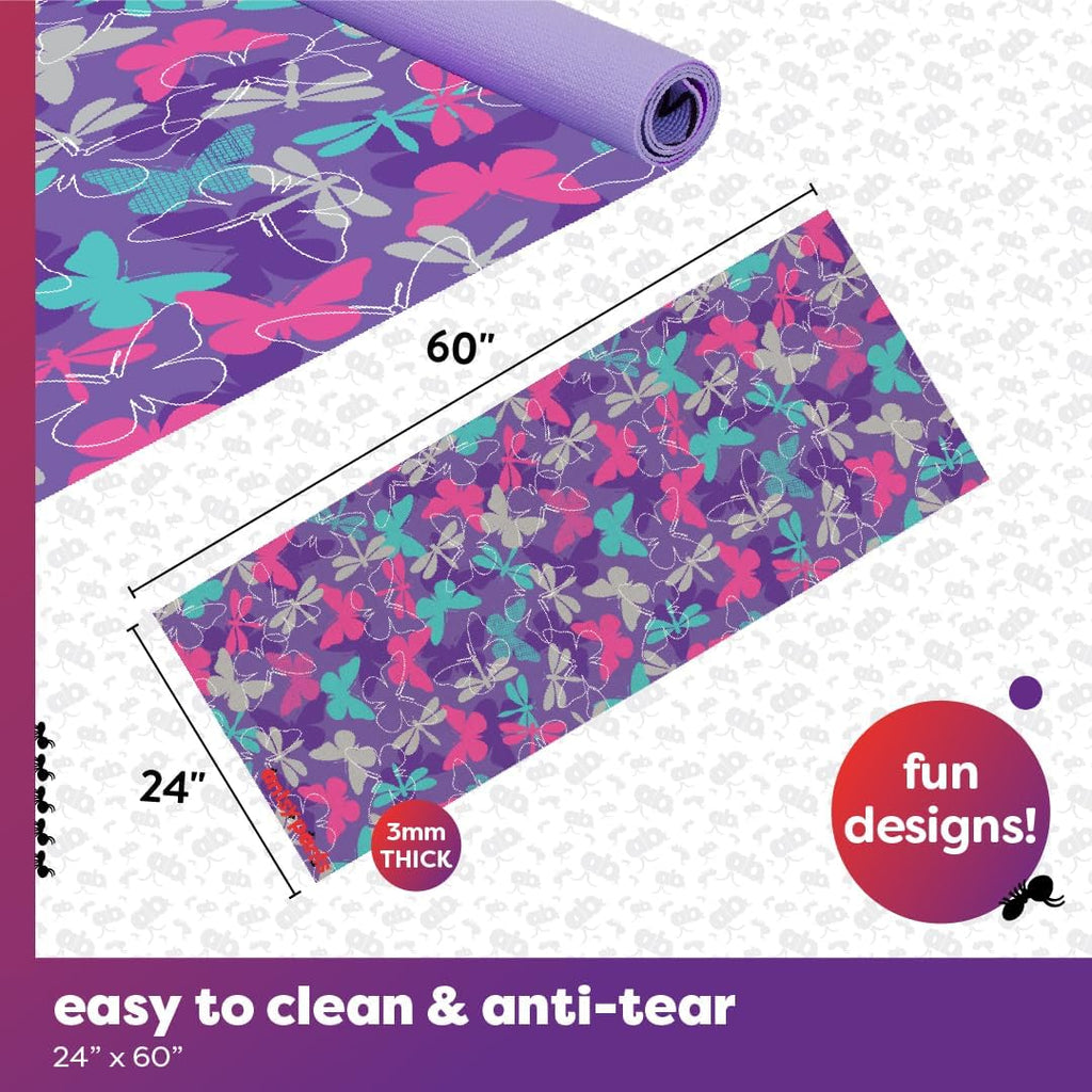Antsy Pants Kids Yoga Mat - Non-Slip Exercise Mat, 60" x 24", 3mm