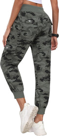 MoFiz Women's Lightweight Hiking Cargo Pants Outdoor Quick Dry Casual Travel Sweatpants Joggers Elastic Waist Button Pockets