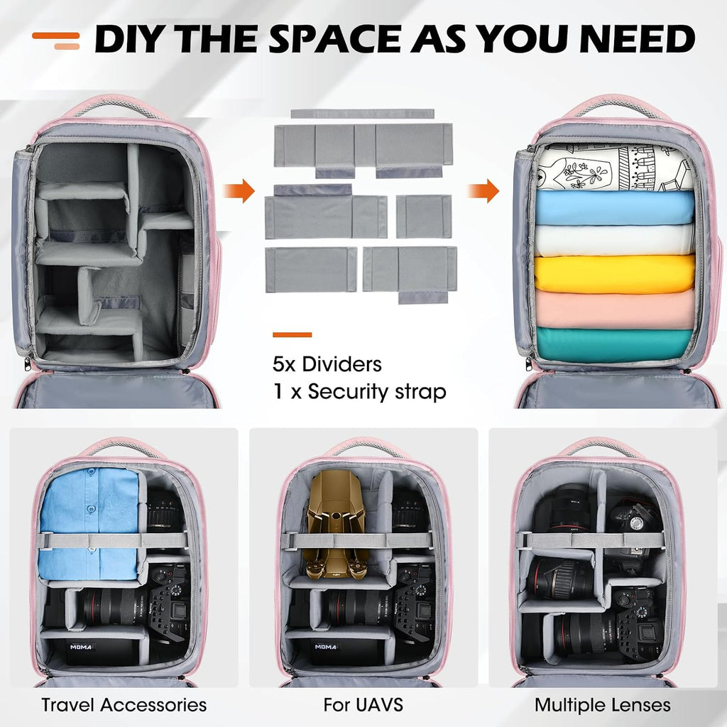 SDYSM Camera Bag for DSLR SLR Mirrorless Camera, 14 Inch Camera Backpack