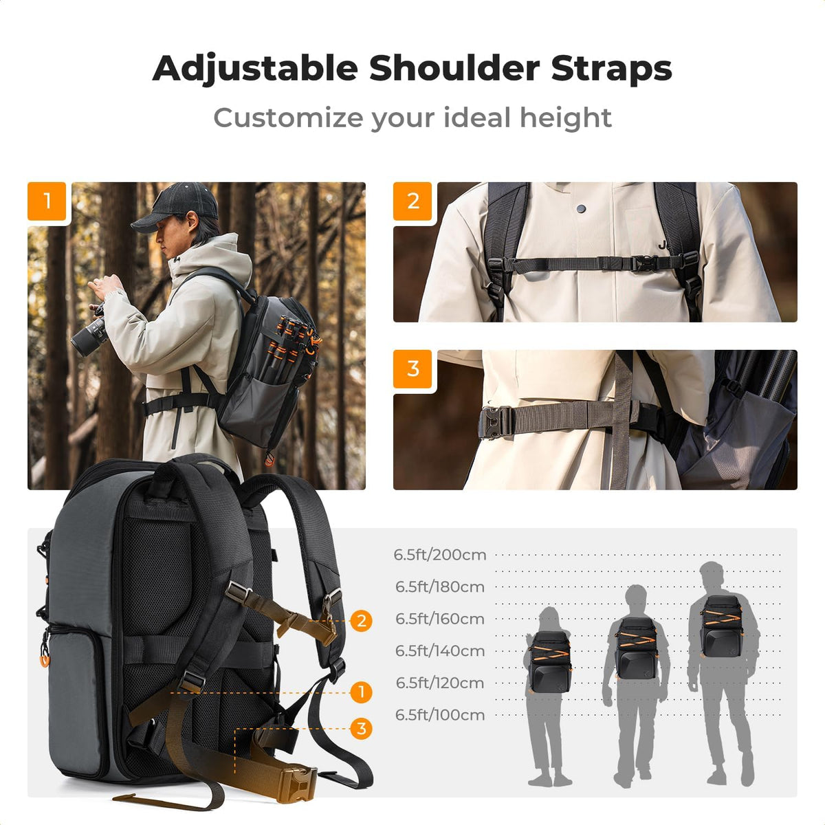 K&F CONCEPT Camera Backpack Shoulder Bag for Photographers