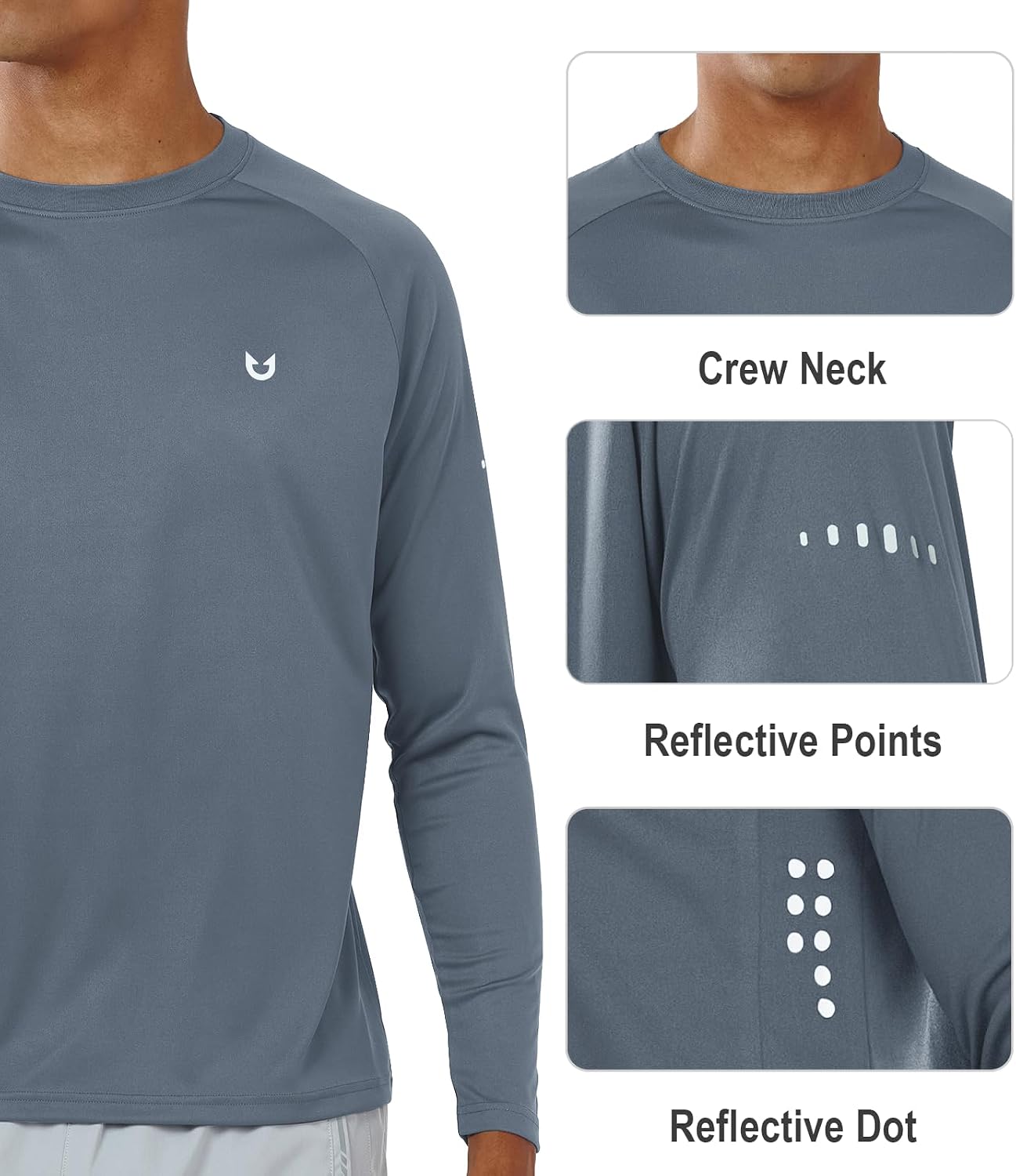 NORTHYARD Men's Sun Protection Shirts UPF 50+ Long Sleeve Running Workout