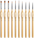 Golden Maple Miniature Paint Brushes 10pcs Detail Paint Brushes Flat Angle Filbert Fine Detail Brush Set for Acrylic, Watercolor, Miniature Models
