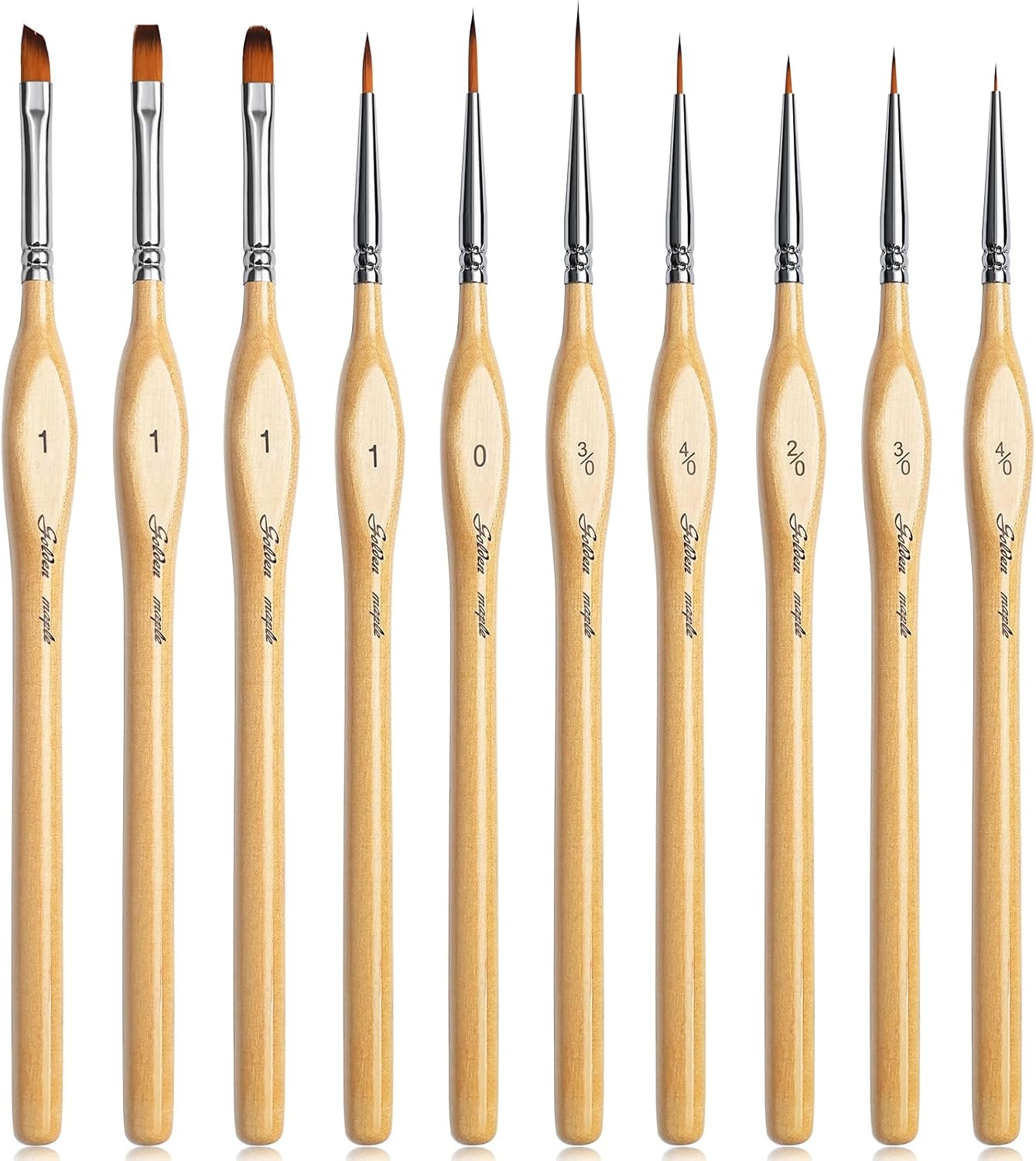 Golden Maple Detail Paint Brushes Set 10pcs