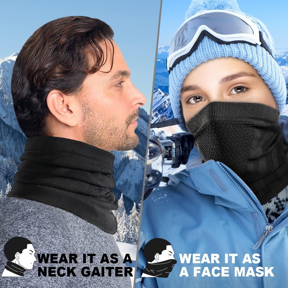 WTACTFUL 1-2 Pack Winter Neck Gaiter Neck Warmer Ski Mask for Men Women