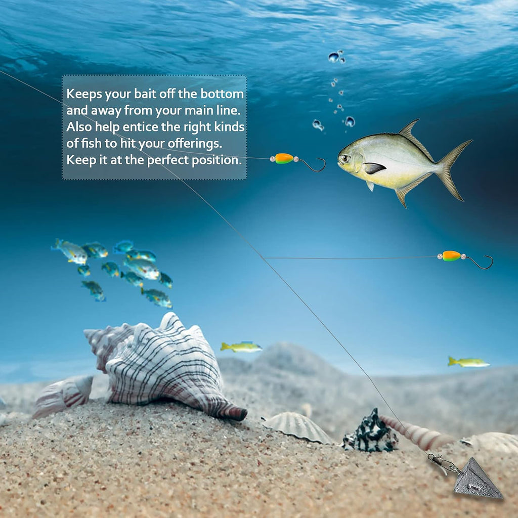 Dovesun 220/104/80/60/54/52/42pcs Pompano Rig Floats for Surf Fishing Foam Bobbers for Fishing Fly Fishing Bobbers Floats Bright Color Kit/Round/Cylindrical/Heart/Bullet/Pill/Spin Shape