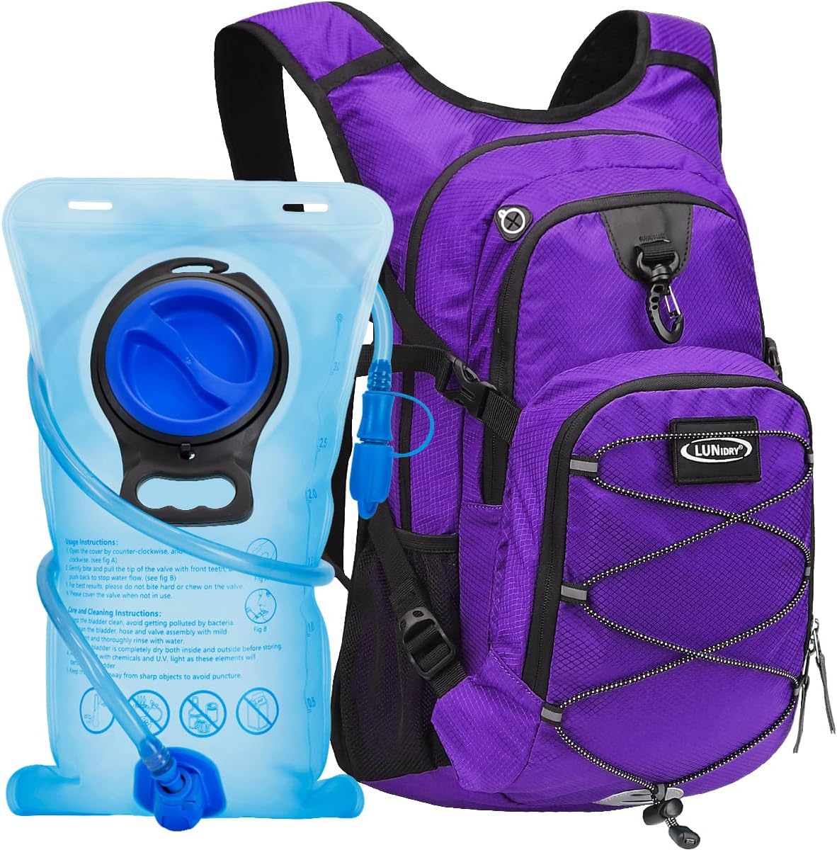 Hydration Backpack with 3L Water Bladder, Insulated Running Hydration Pack Hydropack, Lightweight Water Backpack for Hiking Cycling Camping Biking for Men Women