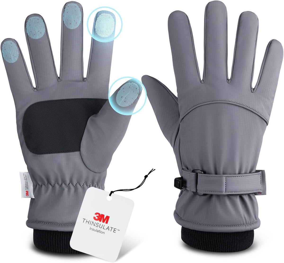 Fratres Winter Ski Gloves for Men and Women,Windproof Cold Weather Thermal with Touchscreen Fingers for Outdoor Sports