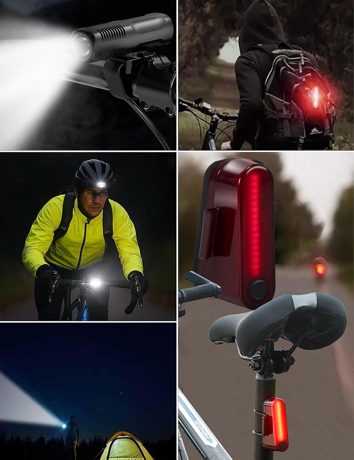 902LM Bike Lights Front and Back, USB-C Rechargeable Bicycle Light Set