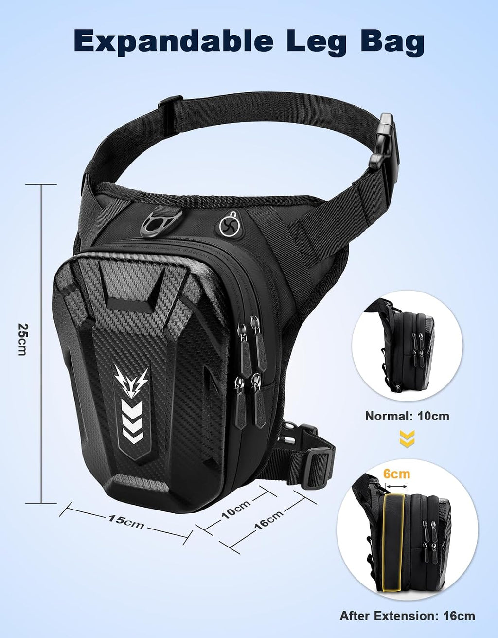 ISEYOU Thigh Bag for Women Men, Motorcycle Leg Bag with Leg Strap, Expandable Storage Multifunctional Gear Bags for Racing Bike Cycling Horse Riding Hiking Camping Fishing Travel Outdoor