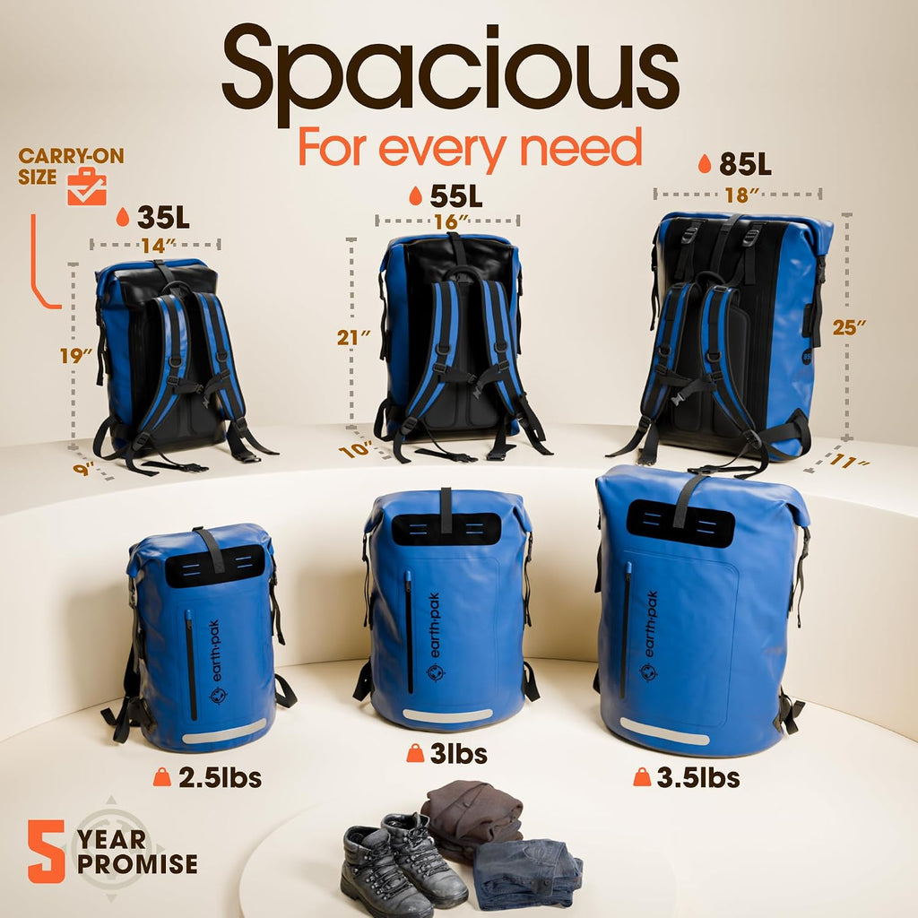 Waterproof Dry Bag Backpack 55L - Kayaking Boating Fishing Rafting Marine