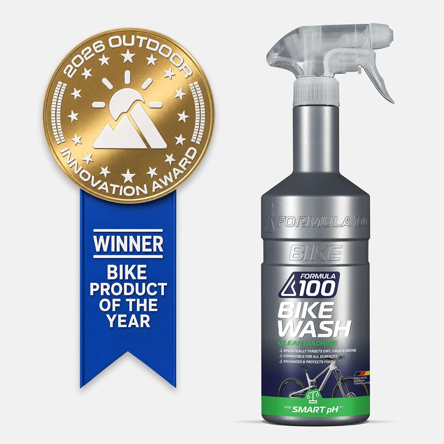 Clean Machine Bike Wash for Cleaning Bicycles & Electric Bikes No-Run Gel Formula Works on All Surfaces, Lifts Away Dirt & Grime