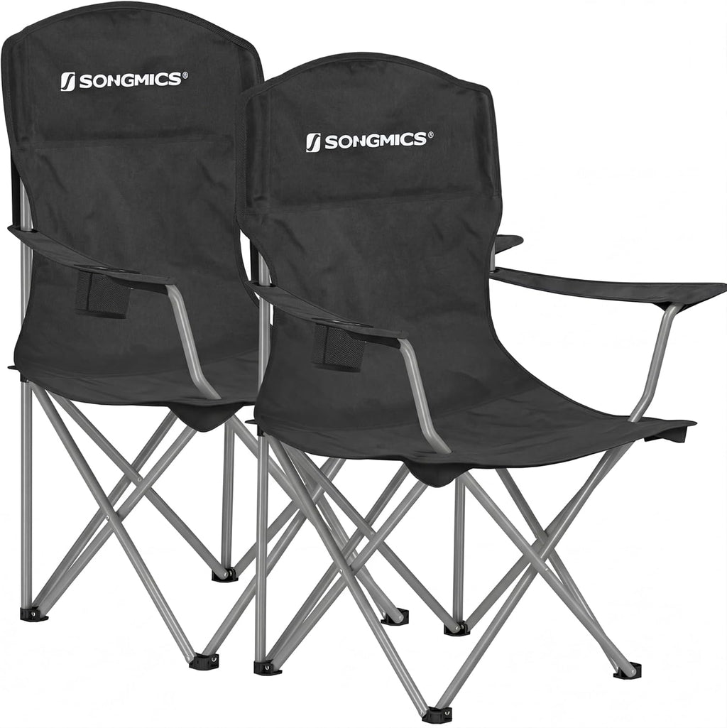 SONGMICS Set of 2 Folding Camping Chairs, Max. Load Capacity 330 lb