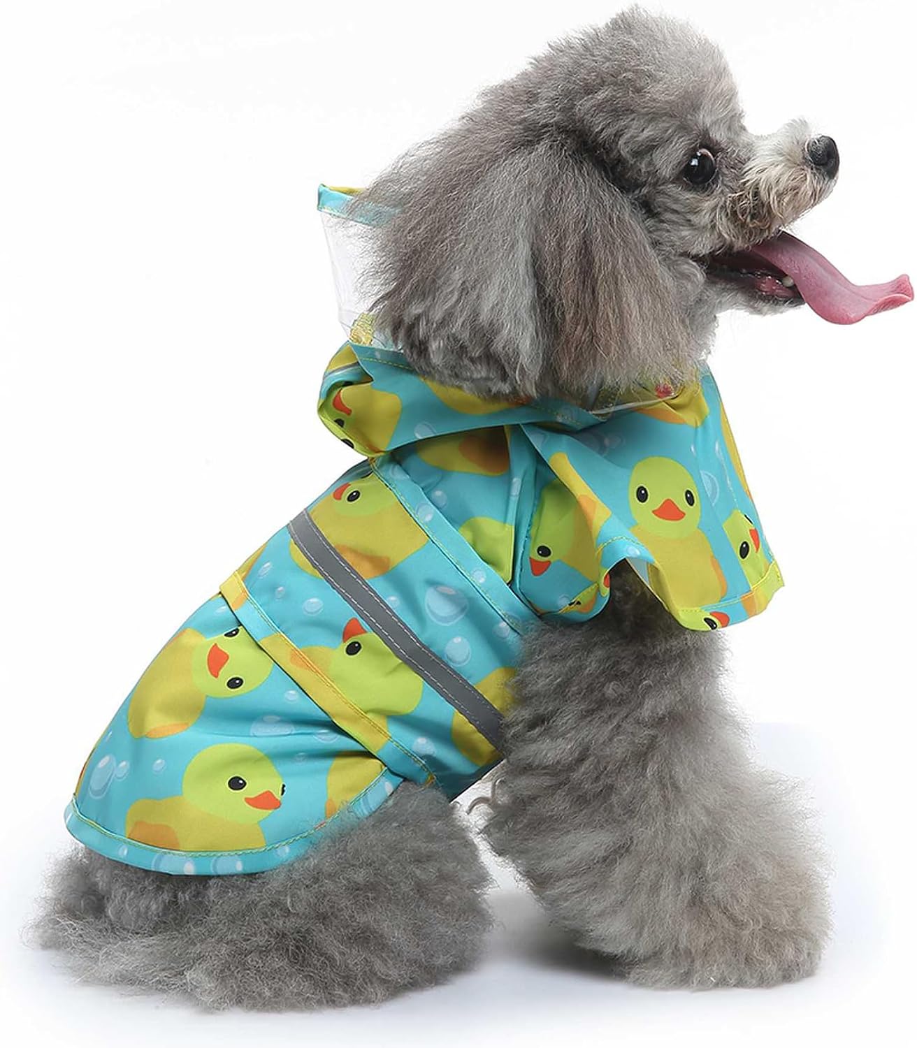 Dog Raincoat Hooded Reflective Waterproof Slicker Poncho