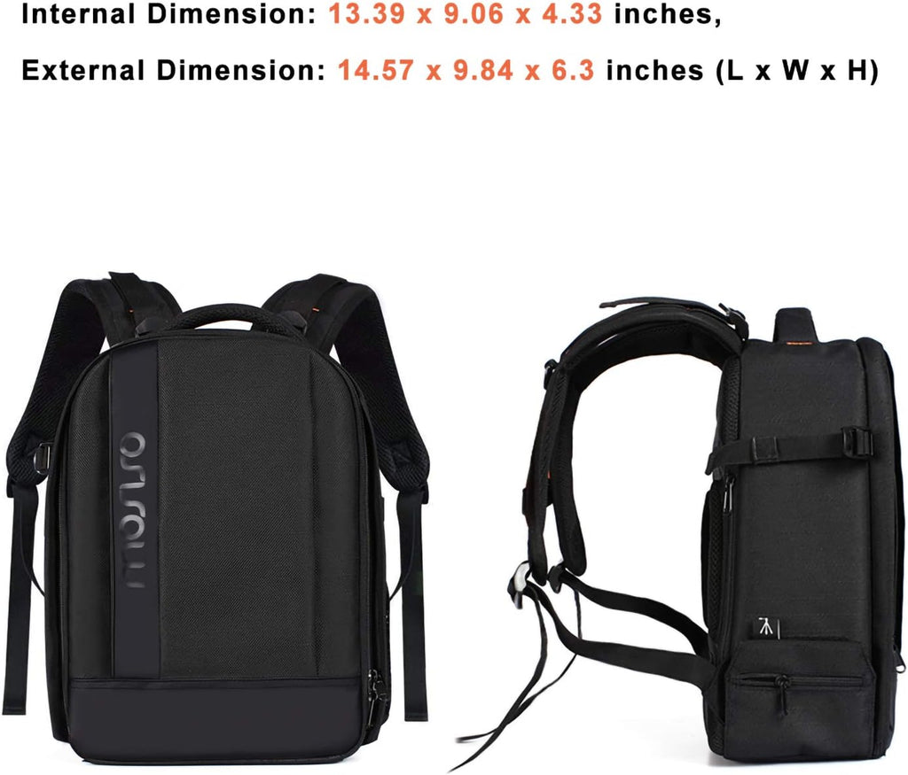 MOSISO Camera Backpack,Photography Backpack Padded Camera Bag, Black