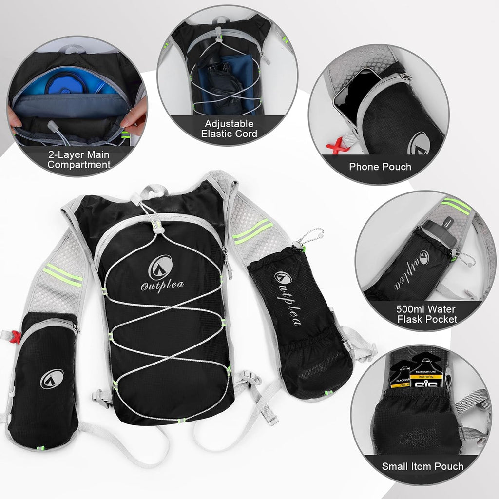 Ouplea Small Running Hydration Backpack Hydro Vest with 2L Water Bladder