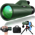 12x56 High Power Monocular Telescope with Tripod Bag, Handheld Monoculars for Adults with BAK4 Prism & FMC Lens, Suitable for Bird Watching Camping, New-Upgraded BAK4 - Hunter Green