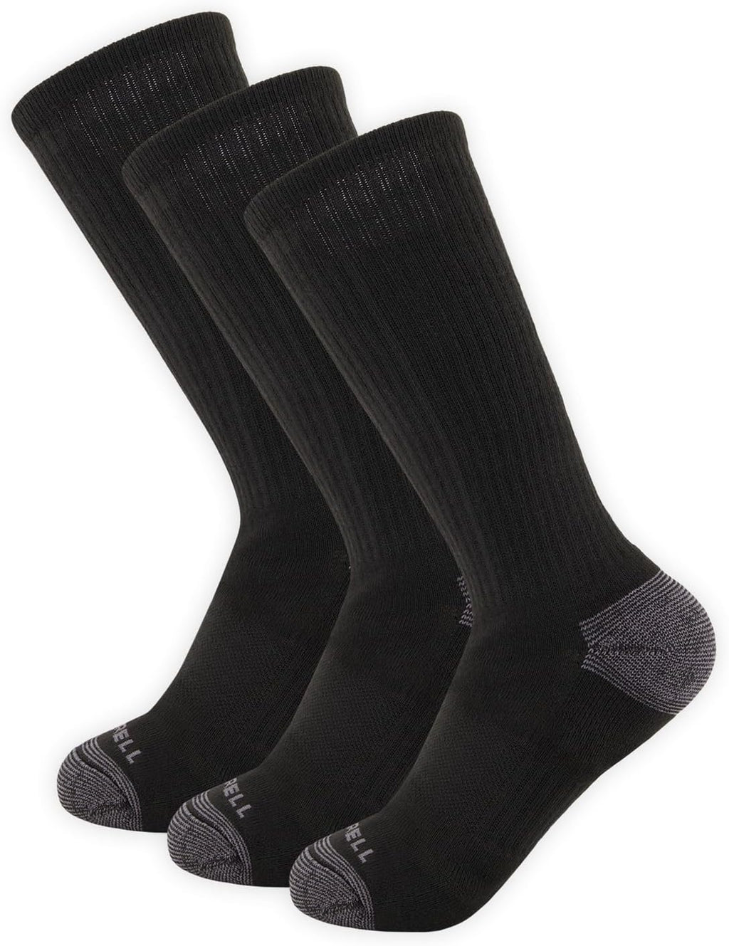 Merrell Unisex Eco Cushioned Crew Socks, Recycled Sustainable Hiker With Targeted Cushion